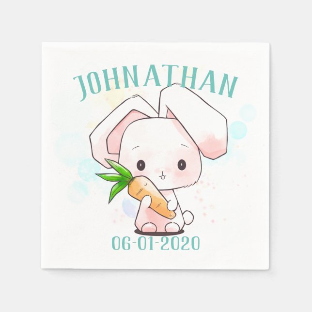 Serviette En Papier Serviettes de lapin doux (Devant)