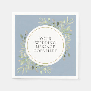 Serviette En Papier Serviettes de mariage à feuillage vert poussiéreux