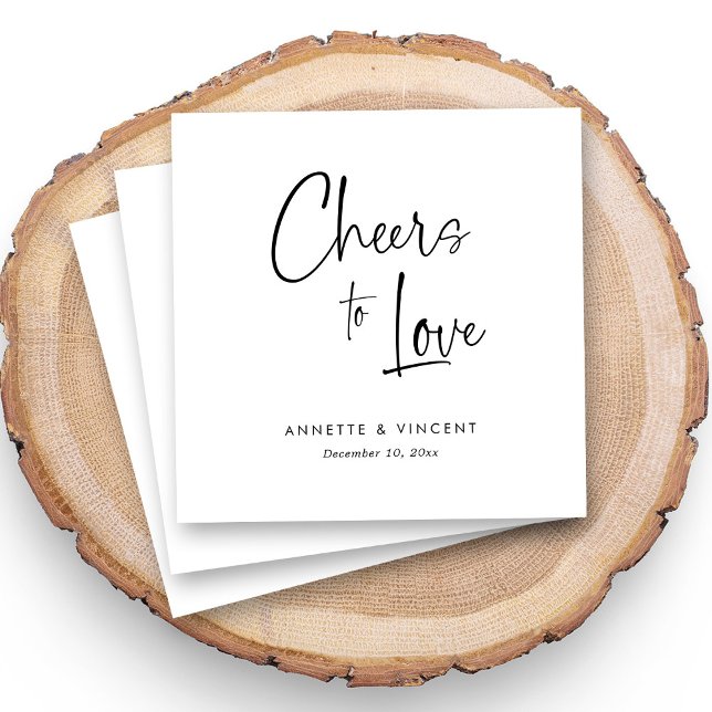 Serviette En Papier Serviettes de Mariage à main unique avec nom (Unique Hand Lettering Wedding Napkins With Names)