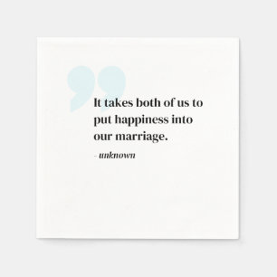 Serviette En Papier Serviettes de mariage avec citation personnalisée 