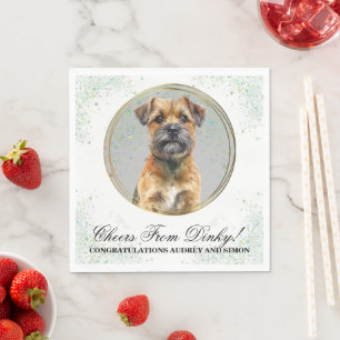 Serviette En Papier Serviettes de mariage avec photo de Border Terrier