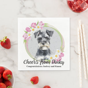 Serviette En Papier Serviettes de mariage avec photo de Schnauzer mini