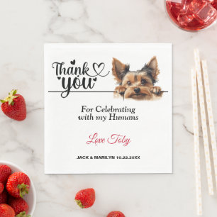 Serviette En Papier Serviettes de mariage avec photo de Terrier Yorksh