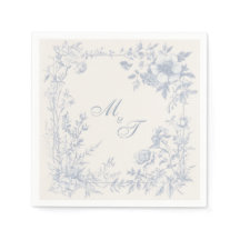 Serviettes de mariage bleu français Bellefontaine