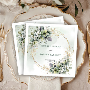 Serviette En Papier Serviettes de mariage botaniques bohèmes chic