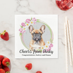 Serviette En Papier Serviettes de mariage Bouledogue français avec pho