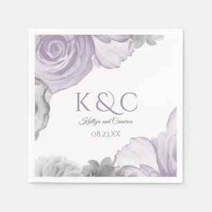 Serviette En Papier Serviettes de mariage   Bouquet aquarelle (Lavande