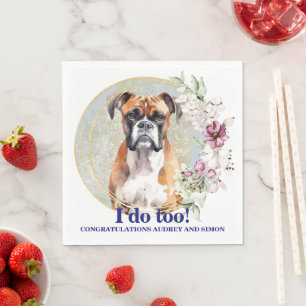 Serviette En Papier Serviettes de mariage Boxer avec photo de chiens