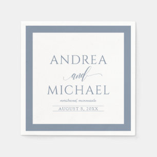 Serviette En Papier Serviettes de mariage Calligraphie Luxe (Bleu Po