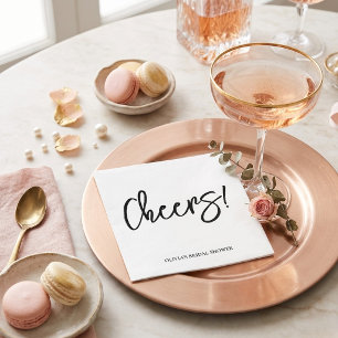 Serviette En Papier Serviettes de mariage «Cheers» avec lettrage manus