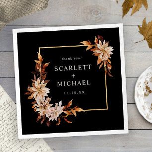 Serviette En Papier Serviettes de Mariage de automne noir