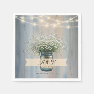 Serviette En Papier Serviettes de Mariage de bambin rustique