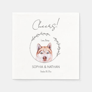 Serviette En Papier Serviettes de Mariage de chien Husky Simple
