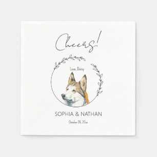 Serviette En Papier Serviettes de Mariage de chien Husky Simple