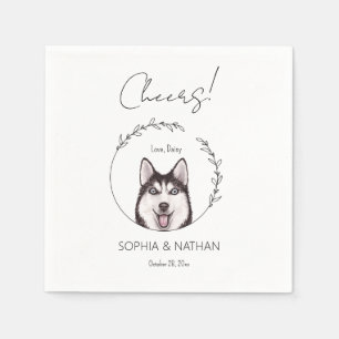 Serviette En Papier Serviettes de Mariage de chien Husky Simple