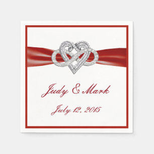 Serviette En Papier Serviettes de Mariage de coeur Red Infinity person