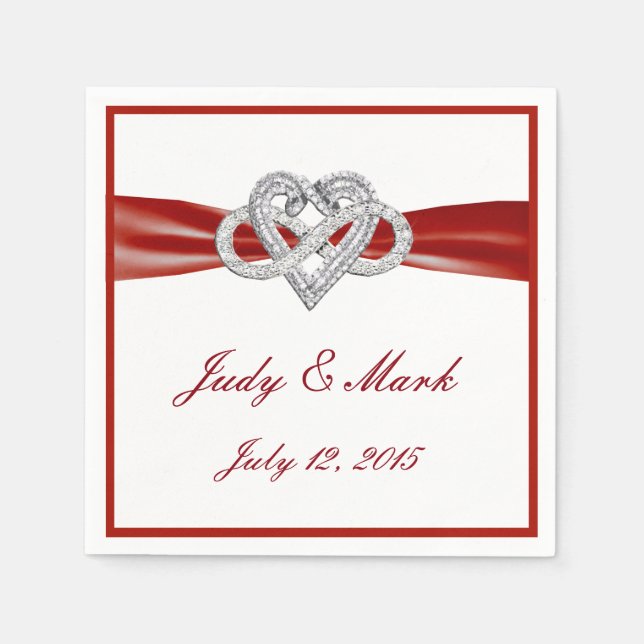 Serviette En Papier Serviettes de Mariage de coeur Red Infinity person (Devant)