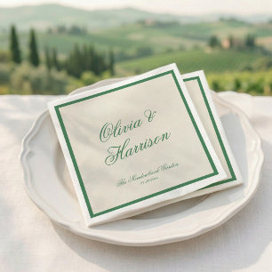 Serviette En Papier Serviettes de mariage de jardin prépa vert club de
