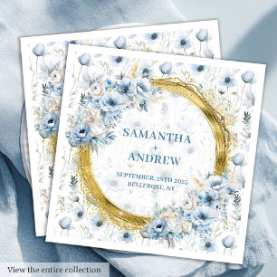 Serviette En Papier Serviettes de Mariage élégant Vintage Dusty Blue G