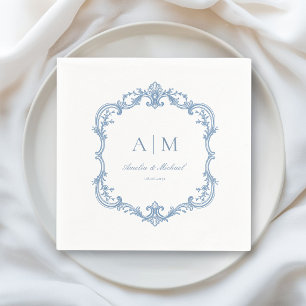 Serviette En Papier Serviettes de mariage élégantes vintage monogramm