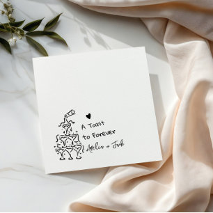 Serviette En Papier Serviettes de mariage en forme de tour de verre à 