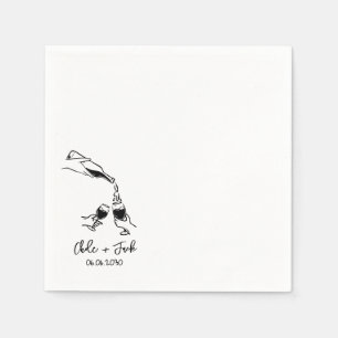 Serviette En Papier Serviettes de mariage en verre de tour de champagn