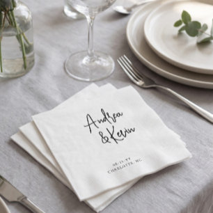 Serviette En Papier Serviettes de mariage et de fiançailles aux noms m
