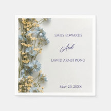 Serviettes de mariage florales modernes