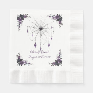 Serviette En Papier Serviettes de mariage gothiques florales sombre ro
