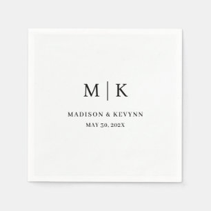 Serviette En Papier Serviettes de mariage minimalistes et chic