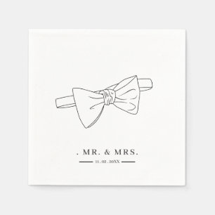 Serviette En Papier Serviettes de mariage minimalistes et élégantes av