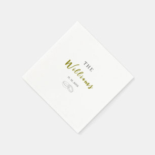 Serviette En Papier Serviettes de mariage minimalistes et élégantes av
