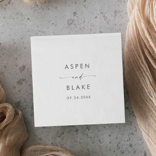 Serviette En Papier Serviettes de Mariage moderne en argent