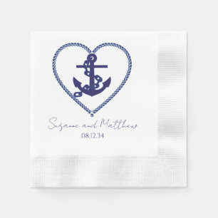 Serviette En Papier Serviettes de mariage nautiques Love Anchor