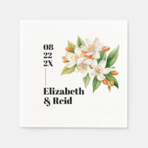 Serviettes de mariage Orange Blossom