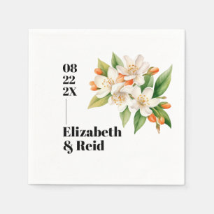 Serviette En Papier Serviettes de mariage Orange Blossom
