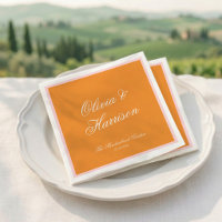 Serviettes de mariage orange rose vif Apricot Crus