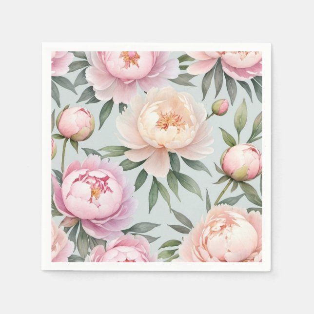 Serviette En Papier Serviettes de mariage Peony Classy (Devant)