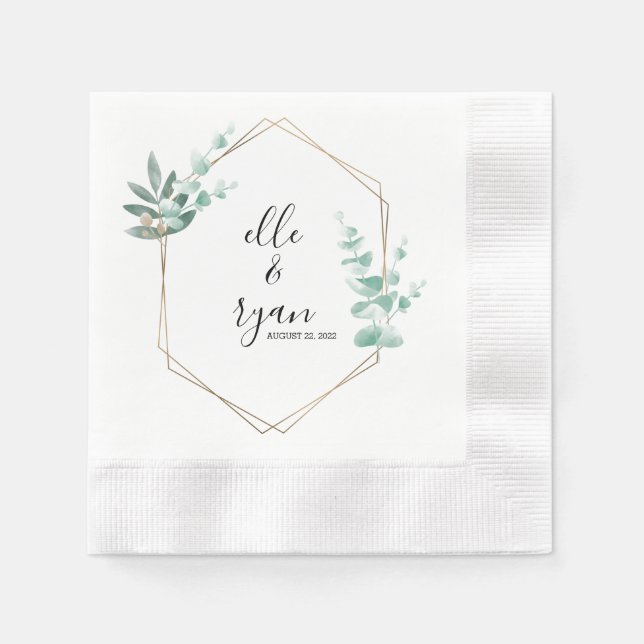 Serviette En Papier Serviettes de mariage personnalisées (Devant)
