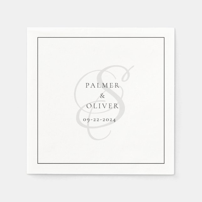 Serviette En Papier Serviettes de mariage personnalisées (Devant)