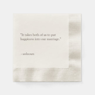 Serviette En Papier Serviettes de mariage personnalisées avec citation