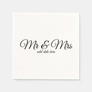 Serviette En Papier Serviettes de mariage personnalisées avec dates