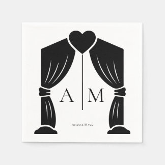 Serviette En Papier serviettes de mariage personnalisées avec initiale