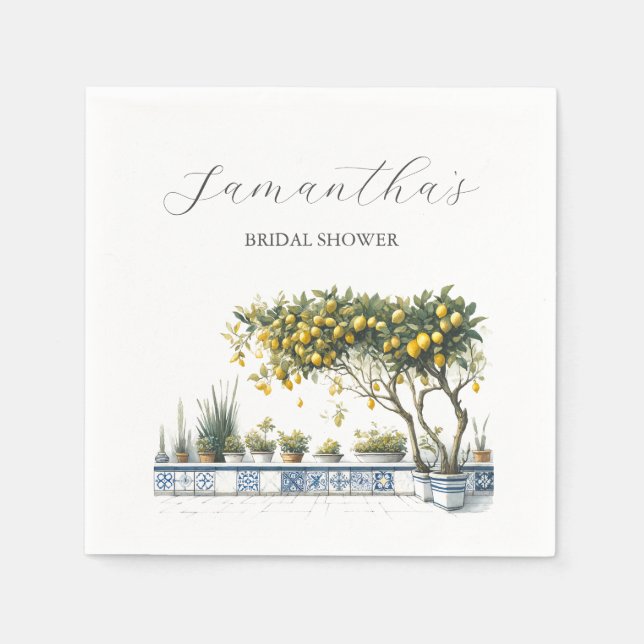 Serviette En Papier Serviettes de mariage personnalisées Carrelage Ama (Devant)