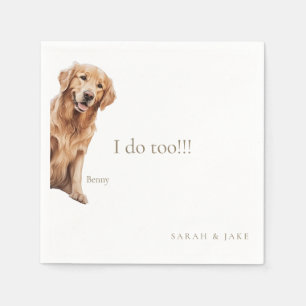 Serviette En Papier Serviettes de mariage personnalisées Golden Retrie