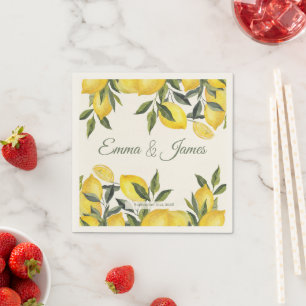 Serviette En Papier Serviettes de mariage personnalisées Lemon Italie