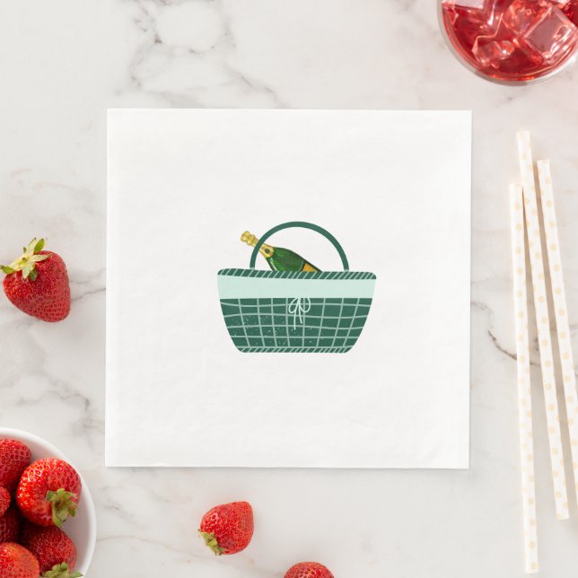 Serviette En Papier Serviettes de mariage personnalisées pour pique-ni (En situation)