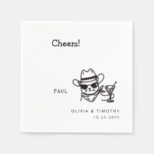 Serviette En Papier Serviettes de mariage pour chat cow-boy dessinées 