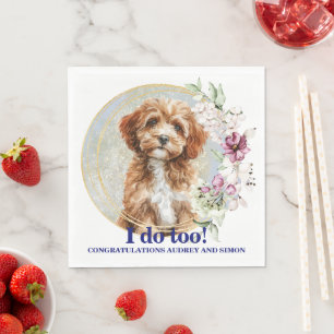 Serviette En Papier Serviettes de mariage pour chien Cavapo avec photo