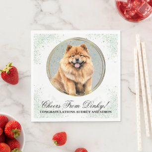 Serviette En Papier Serviettes de mariage pour chien Chow Chow avec ph